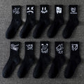 Noxwear - 10 pairs of men's sports socks, casual, breathable, and versatile. Ghost face graffiti personalized socks