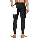 Noxwear - Men's Sport Pants 2 in1 Training Athletic Tracksuits Sportswear Workout Male Jogging Trousers Gym Fitness Running Pants Men