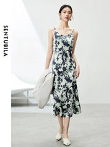 Noxwear SENTUBILA Midi Print Slip Dresses Women 2026 Spring Summer Korean Fashion Sundress Elegant Lady Slim Camisole Dress 121L40493