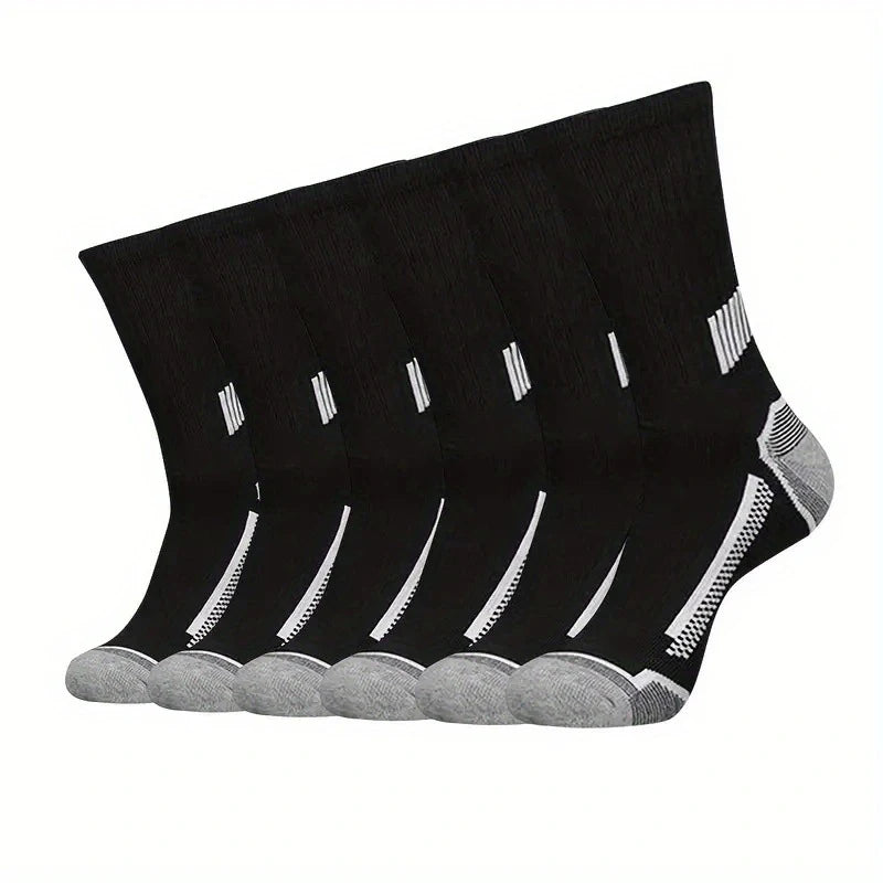 Noxwear - 6 Pairs of MEN'S Sports Socks, Sweat Absorbing, Comfortable and Breathable, Suitable for Basketball Training and Outdoor Running