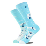 Noxwear - Cotton Happy Funny Socks Men Alien Planet Shark Crazy Design Sokken Unisex Novelty Dinosaur Crew Skateboard Calcetines Hombre