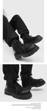 Noxwear - Handmade Men Boots Ankle Winter Leather Shoes Autumn Outdoor Hiking Boots Sneakers Hombres Botas High Top Footwear Anti Slip