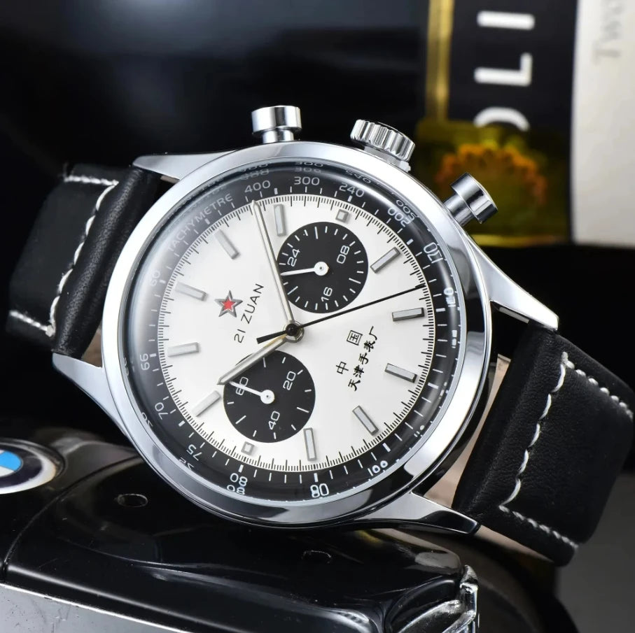 Noxwear - Men's watches 1963 pilot automatic watch 42mm waterproof retro quartz chronograph vintage dress watch