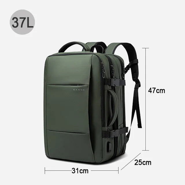 Noxwear - Bange Travel Backpack, Backpack School Expandable USB Bag Large Capacity 17.3 Laptop Waterproof
