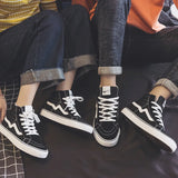 Noxwear - Spring New Shoes for Men Women Canvas Casual Shoes High Tops Flat Skateboard Vulcanized Shoes Lovers Cool Lace-up Sneaker