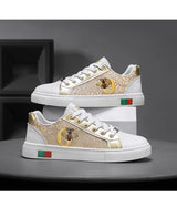 Noxwea - New Shoes for Men Leather Casual Shoes Trend Flat Skateboard Shoes Youth Street Cool Lace-up Sneaker