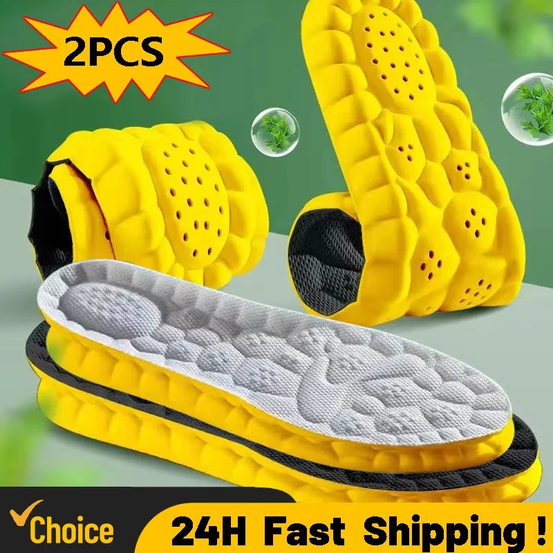 Noxwear - 4D Cloud Technology PU Sole Sports Insoles For Shoes Soft Breathable Shock Absorption Cushion Running Orthopedic Care Insoles