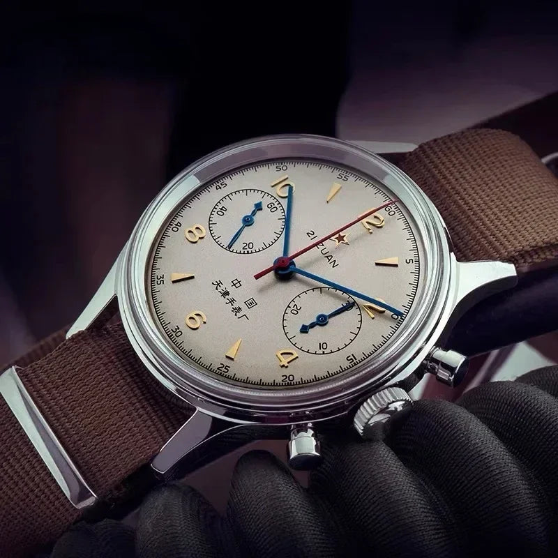 Noxwear - Men's watches 1963 pilot automatic watch 42mm waterproof retro quartz chronograph vintage dress watch