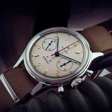 Noxwear - Men's watches 1963 pilot automatic watch 42mm waterproof retro quartz chronograph vintage dress watch