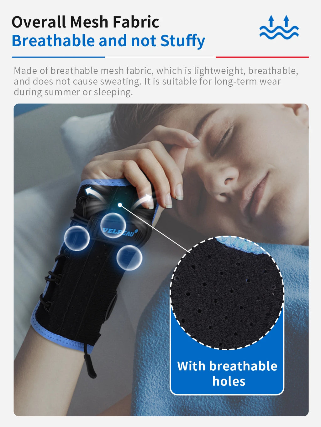 Noxwear - VELPEAU Wrist Brace for Carpal Tunnel, Arthritis, Tendonitis, Sprain, Injuries and Pain Relief, Wrist Splint for Women Men
