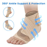 Noxwear - VELPEAU Ankle Compression Sleeve for Achilles Tendinitis and Plantar Fasciitis, Adjustable Ankle Support Universal for Both Feet