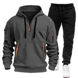 Noxwear-Sweatshirt set for autumn and winter outdoor sports and fitness trend hooded sweatshirt casual pants set