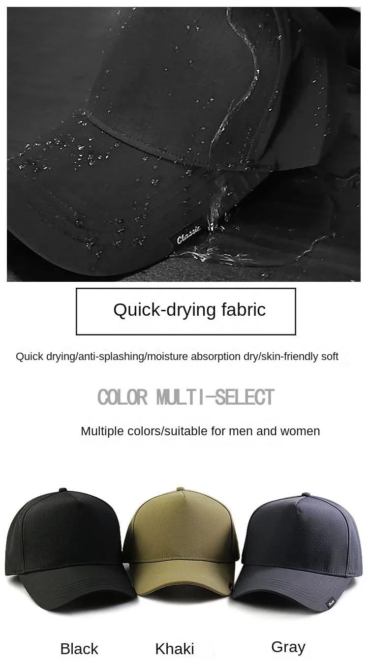Noxwear-Brand Oohmy Baseball Hat for Men and Women, Quick Dry Hard Top, High Crown, Sports Hip Hop Caps, Big Head, Outdoor,