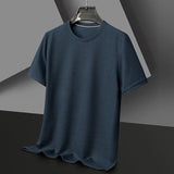 Noxwear - New Summer Waffle Round Neck Short Sleeved T-shirt for Men's Short Sleeved Top