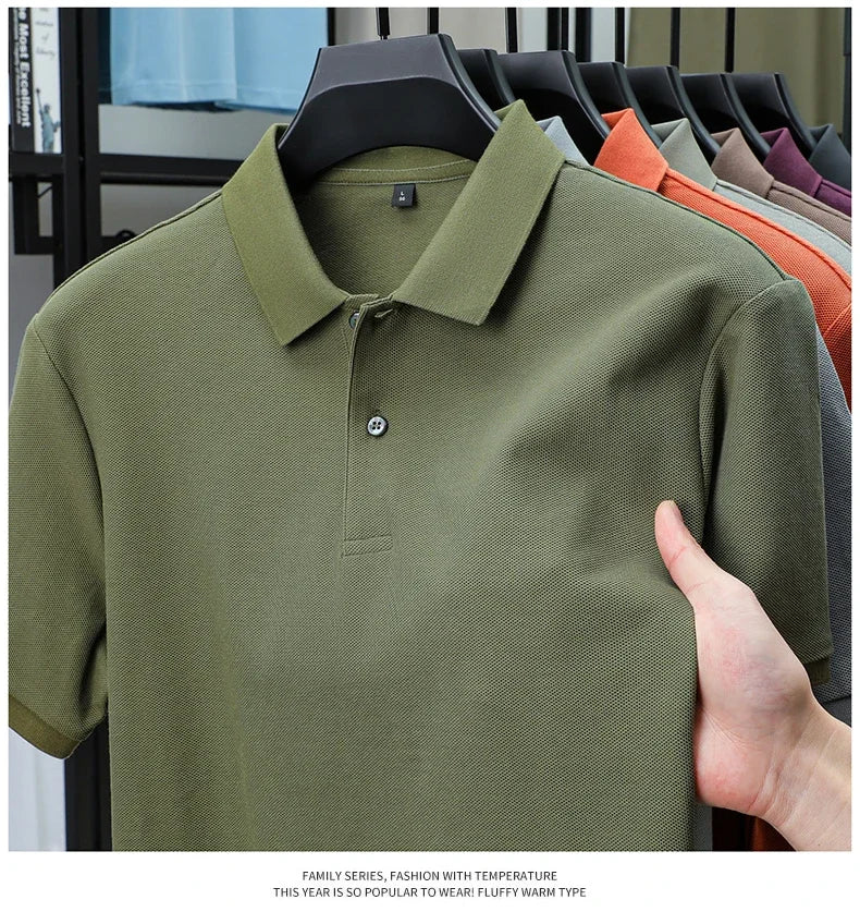 Noxwear - Men's 100% Cotton Polo Shirt - Summer Casual Breathable Tee,19 Colors,Ideal for Golf and Sports,Business Casual,Silk-Like Finish