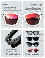 Noxwear - New 800W Camera AI Glasses Men Color-Changing Smart Translation Glasses Photo Video Recording Waterproof Call Smart Sunglasses