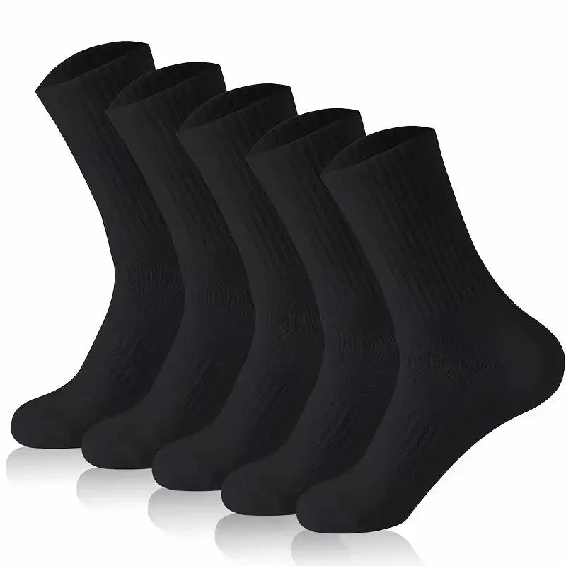 Noxwear - 5/10/20 Pairs Neutral Solid Color Round Neck Socks Spring Autumn Sweat Absorbing Breathable Comfortable All-season Sports Socks