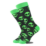 Noxwear - Cotton Happy Funny Socks Men Alien Planet Shark Crazy Design Sokken Unisex Novelty Dinosaur Crew Skateboard Calcetines Hombre