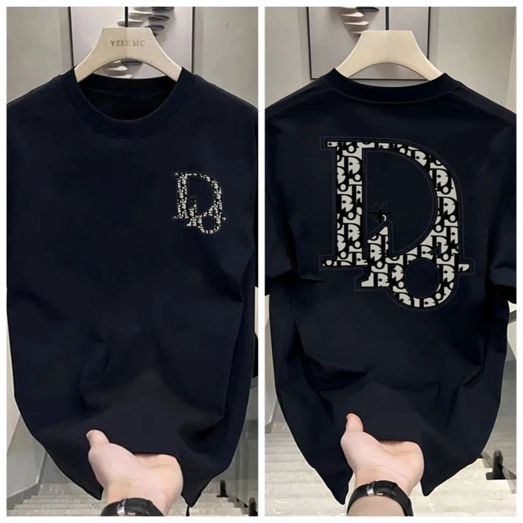 Noxwear - Heavy Trendy Brand Letter T-shirt American Ruffian Handsome Print Men's and Women's Summer Trend Loose Short-sleeved Crew Neck