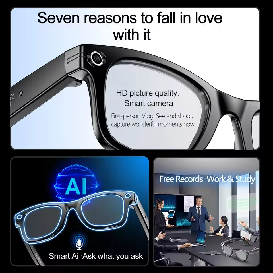 Noxwear - New 800W Camera AI Glasses Men Color-Changing Smart Translation Glasses Photo Video Recording Waterproof Call Smart Sunglasses