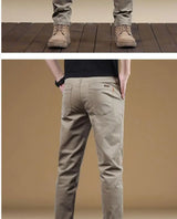 Noxwear - 2025 Summer Thin Cotton Men's Casual Pants Trendy Versatile Elastic Light Business Trousers Work Formal Slim Straight Pants