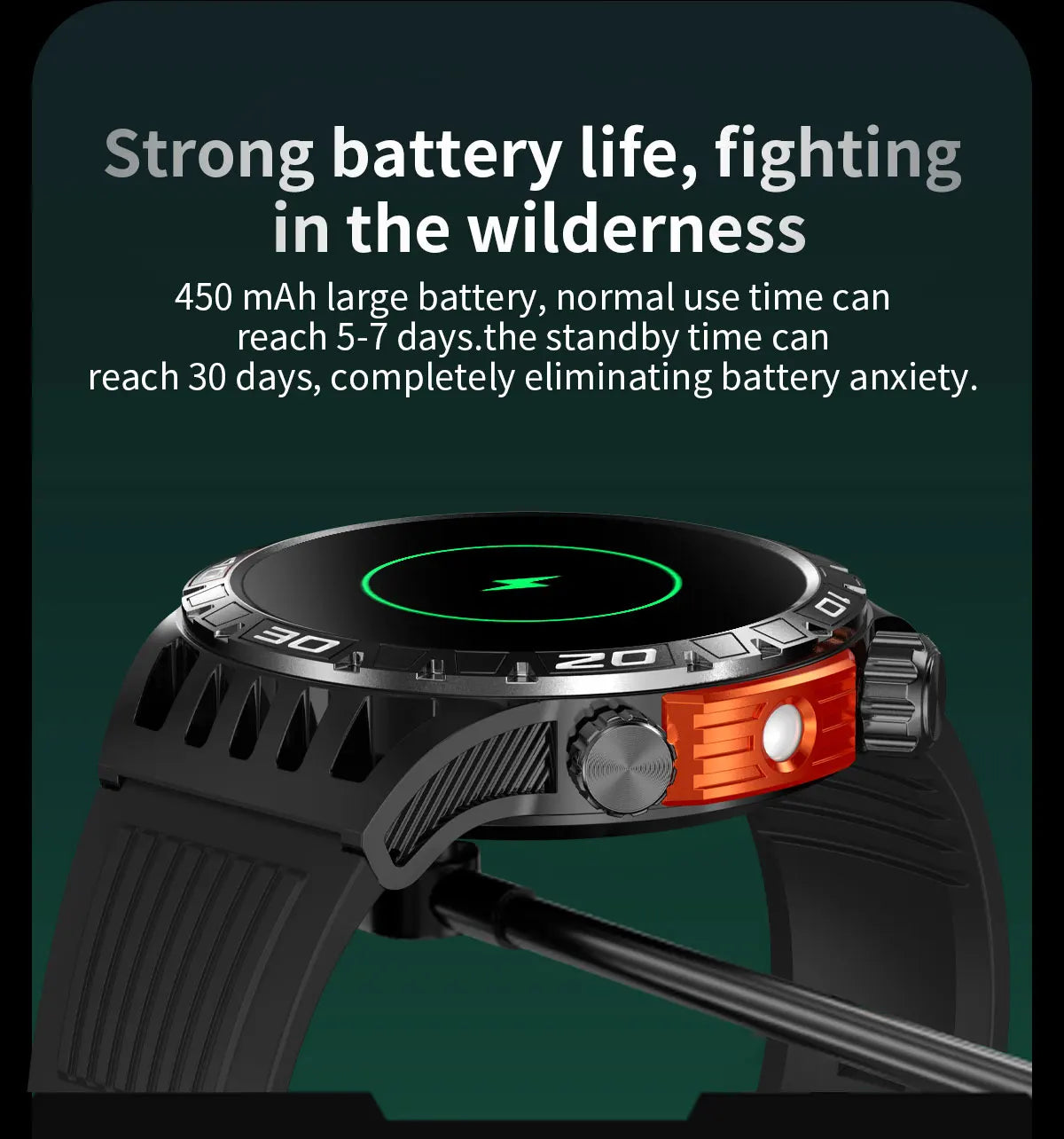 Noxwear - LIGE GPS Smart Watch Men LED Flashlight Compass Waterproof Bluetooth Call Health Watches Voice Assistant Military Smartwatch Men