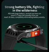 Noxwear - LIGE GPS Smart Watch Men LED Flashlight Compass Waterproof Bluetooth Call Health Watches Voice Assistant Military Smartwatch Men