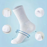 Noxwear - 5/10/20 Pairs Neutral Solid Color Round Neck Socks Spring Autumn Sweat Absorbing Breathable Comfortable All-season Sports Socks