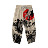 Noxwear-Summer Japanese Style Anime Dragon Print Cosplay Haori Yukata Top Adult Traditional Samurai Loose Kimono Cardigan for Men Women