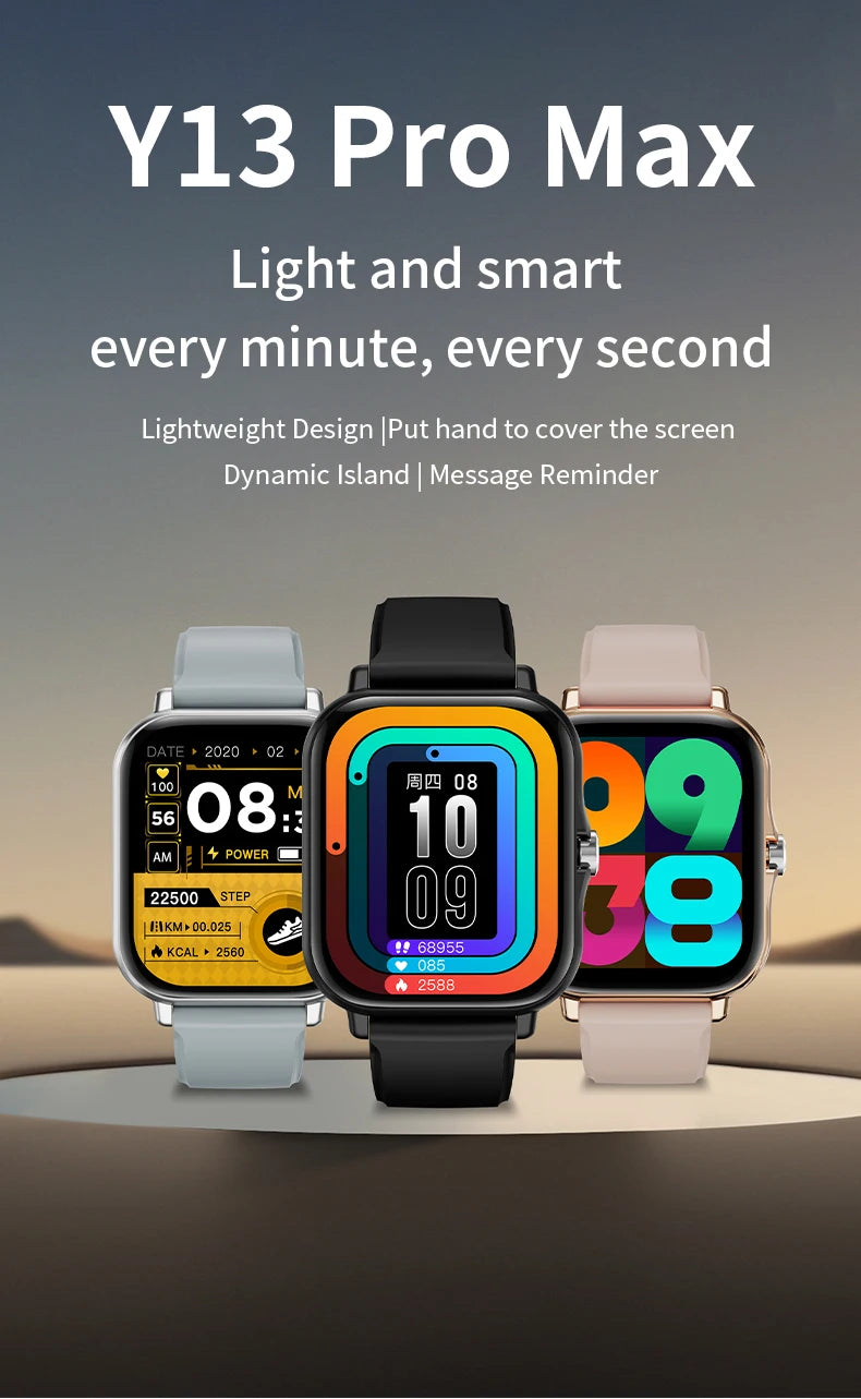 Noxwear - LAXASFIT 2026 New Y13 Pro Max Smart Watch Gift Full Touch Screen Sports Fitness Watch Bluetooth Talk Digital Smartwatch