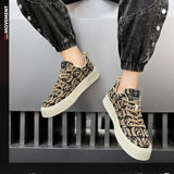 Noxwear - Men's Graffiti Prints Canvas Sneakers 2024 Spring Autumn Breathable Fashion Vulcanize Shoes Outdoor Lace Up Men Casual Shoes