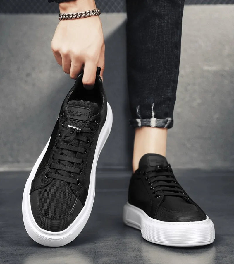 Noxwear - Mens Canvas Shoes 2025 Summer New Comfortable Breathable Casual Board Shoes Platform Heightening Sneakers Men zapatillas hombre