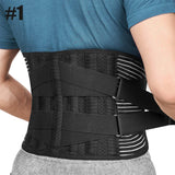 Noxwear - Lower Back Brace with 6 Stays Anti-skid Orthopedic Lumbar Support Breathable Waist Support Belt for Men Women Gym Pain Relief
