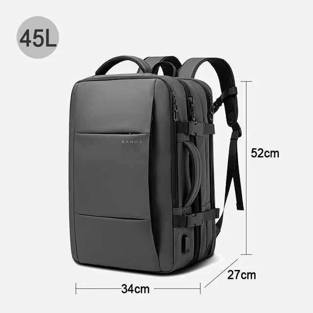 Noxwear - Bange Travel Backpack, Backpack School Expandable USB Bag Large Capacity 17.3 Laptop Waterproof