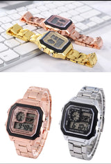 Noxwear - MAYZHISU Classic Men's Digital Watches Luxury Stainless Steel Strap Sport Watches Men Military Clock LED Sport Wristwatch