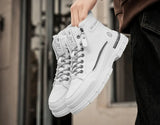 Noxwear - Winter Mens Warm Ankle Boots Fashion Versatile White Leather Shoes Outdoor Non-slip Sneakers for Man Motocycle Snows Boots Botas