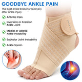 Noxwear - VELPEAU Ankle Compression Sleeve for Achilles Tendinitis and Plantar Fasciitis, Adjustable Ankle Support Universal for Both Feet