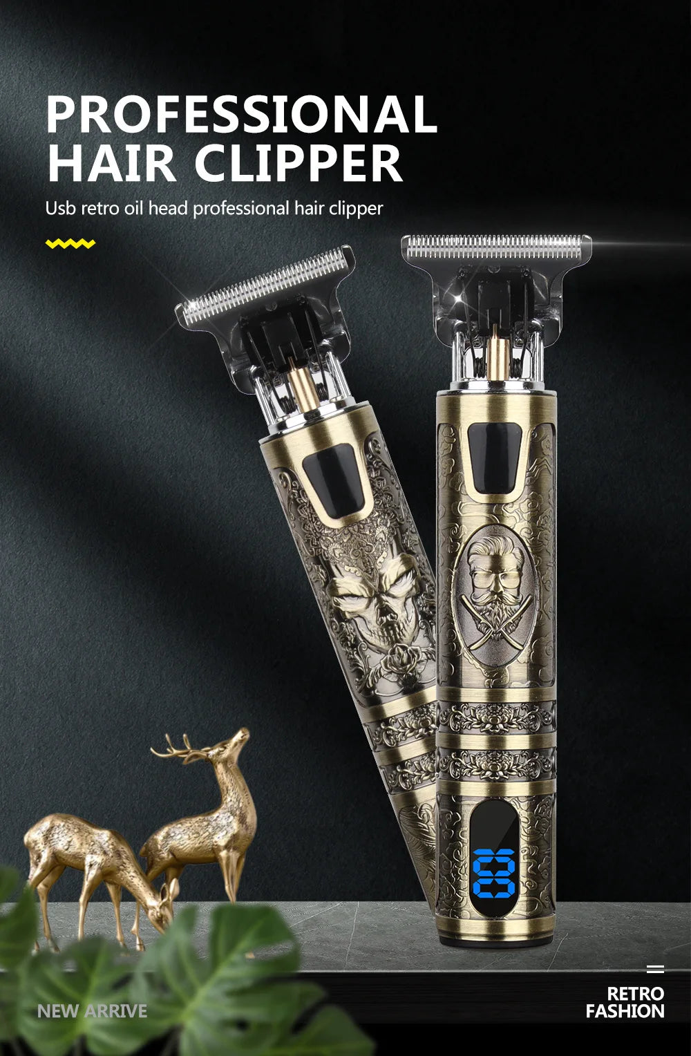 Noxwear - T9 LCD Electric Hairdresser Oil Shaving Head Electric Pusher Carving