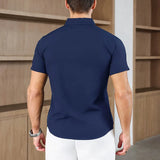 Noxwear -New Men's Business Casual Solid Color Short Sleeved Shirt for Summer Fashion No Ironing Comfortable and Versatile Top
