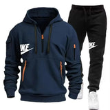 Noxwear-New men's autumn and winter suit zipper hoodie + trousers suit casual men's sportswear warm suit