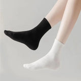 Noxwear - 5/10/20 Pairs Neutral Solid Color Round Neck Socks Spring Autumn Sweat Absorbing Breathable Comfortable All-season Sports Socks