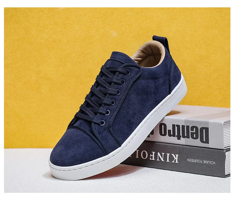Noxwear - Autumn New Shoes for Men Suede Leather Casual Shoes Fashion Flat Skateboard Shoes Youth Cool Sneaker