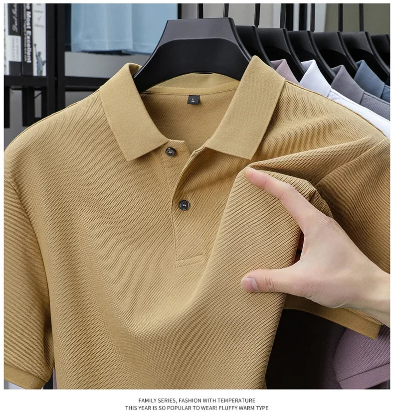 Noxwear - Men's 100% Cotton Polo Shirt - Summer Casual Breathable Tee,19 Colors,Ideal for Golf and Sports,Business Casual,Silk-Like Finish