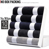 Noxwear - HSS 5/10 Pairs Men's Cotton Blend Socks Black Business Men Socks Soft Breathable Summer Winter for Male Socks Plus Size (6.5-14)