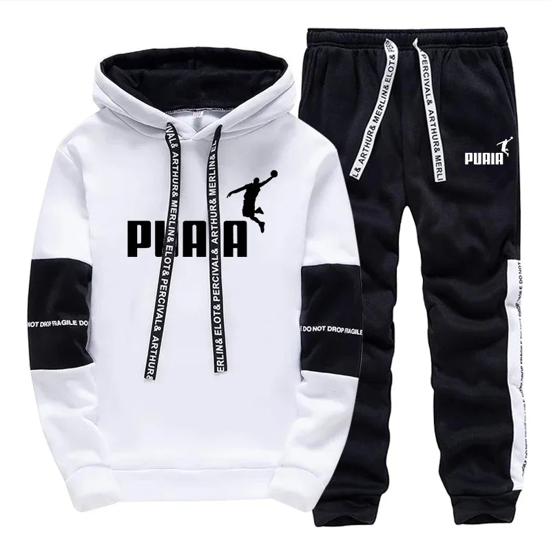 Noxwear - Hot Sales Mens Tracksuit Print Casual Sweatshirts Sportswear Single Piece Hoodie Pants Outdoors Gym Sports Jogging Mens Clothing