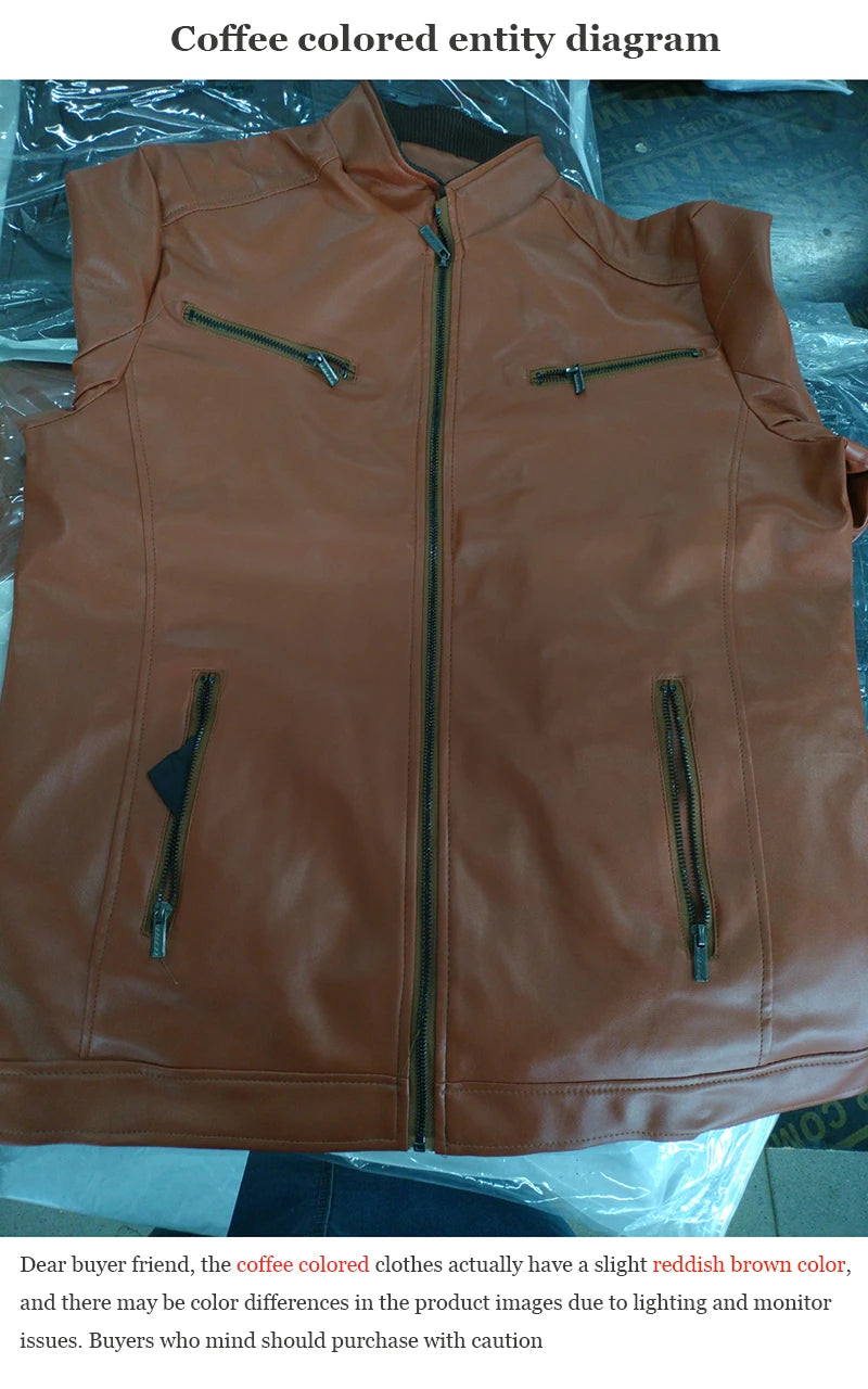 Noxwear - Motorcycle Leather Jackets Man Casual Fashion Motorcycle Coat Slim Fit Lapel PU Jackets Autumn Anti-wind Leather Coat Male