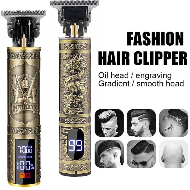 Noxwear - Vintage Hair Clipper Cordless Trimmer portable USB Fast Charging Hair Cutting Machine Electric Shaver Barber Professional Barber