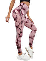 Noxwear CHRLEISURE Tie Dye Push Up High Waist Leggings Stretch Athletic Women Sexy Pants Casual Seamless Gym Knitting Leggings Femme