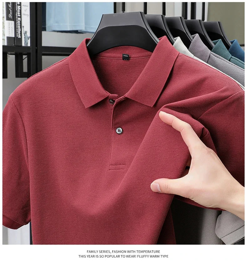 Noxwear - Men's 100% Cotton Polo Shirt - Summer Casual Breathable Tee,19 Colors,Ideal for Golf and Sports,Business Casual,Silk-Like Finish