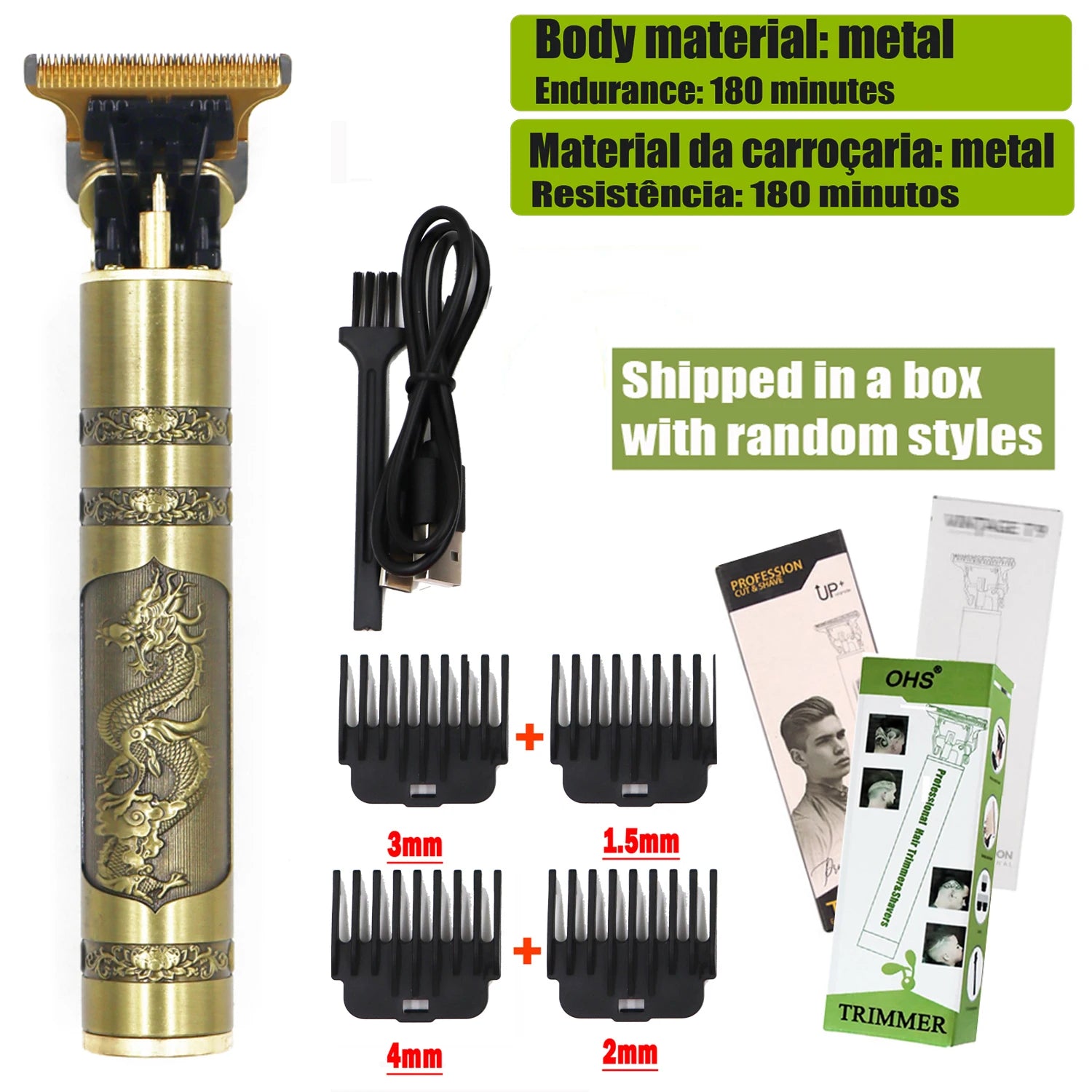 Noxwear - T9 Hair Clipper Repair Beard Shaving Body Hair Trimmer Clippers Electric Machine Men Haircut Machine 0mm Barber Shaver